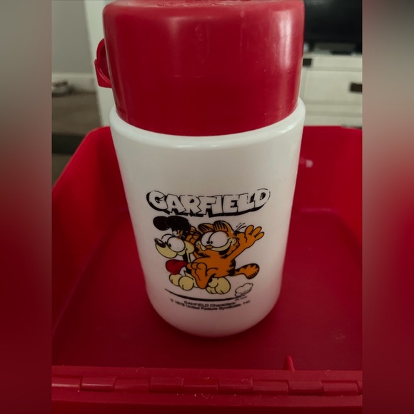 Vintage 1978 Thermos Garfield Red Lunchbox - Picture 6 of 8